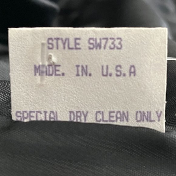 90s Vintage NYS Denim Effect 100%  Genuine Leather Cropped Blazer Jacket Size 6 - Picture 11 of 11